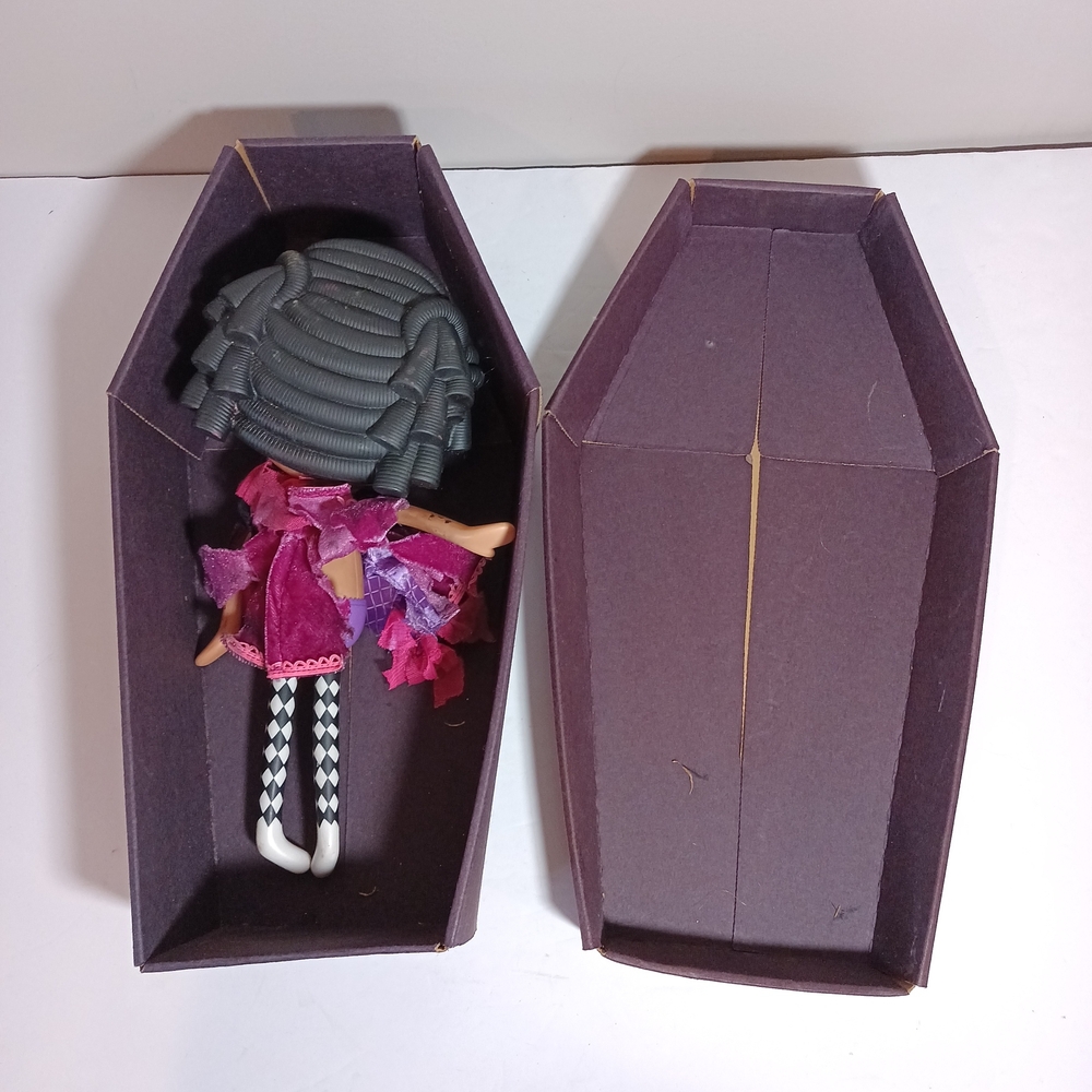 Gothic Doll with Coffin Box  Black and Purple Repaint Lalaloopsy Custom - Picture 5 of 9